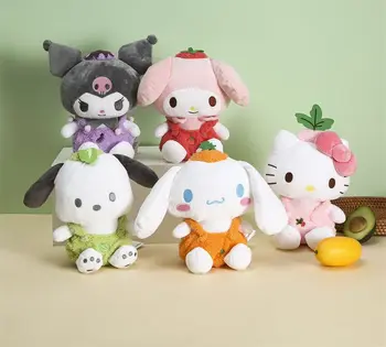 Kawaii Милая плюшевая игрушка Sanrio Hello Kitty Mymelody Cinnamorroll Мультяшная Растительная плюшевая кукла, подушка, Подарок для девочек