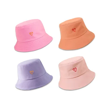 2023 Новая Летняя Корейская версия Рыбацкой шляпы с Любовной вышивкой и Универсальной шляпой-зонтиком для мужчин и женщин