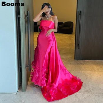 Booma Ярко-розовые вечерние платья Русалки без бретелек с цветами, платья для выпускного вечера с юбкой, Женские платья для официальных мероприятий в Саудовской Аравии