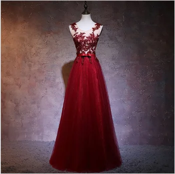 Красные вечерние платья для выпускного вечера без рукавов с кружевными аппликациями, праздничное платье с открытой спиной, украшенное кристаллами, Vestidos трапециевидной формы