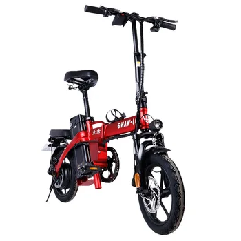 Красный Черный 48V20AH 14-дюймовый Электрический Велосипед с литиевой Батареей