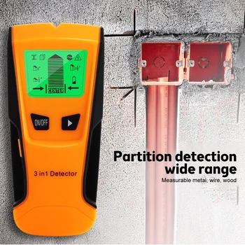 Металлоискатель 3-в-1 Подходит для поиска металлических Деревянных гвоздей, проводов под напряжением, стеновых сканеров, детекторов электрических коробок, стеновых